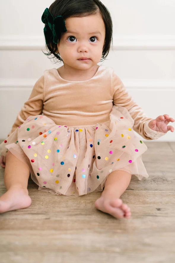 Carly Romper in Confetti Cream | Baby Bubble