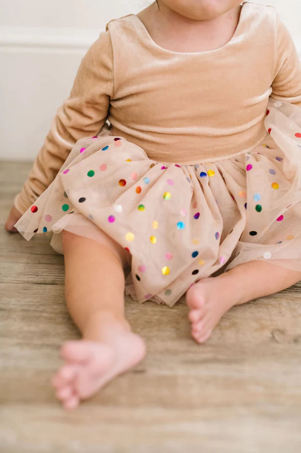 Carly Romper in Confetti Cream | Baby Bubble