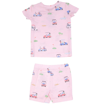 ANGEL DEAR GOLF CARTS PINK SHORT LOUNGE WEAR SET