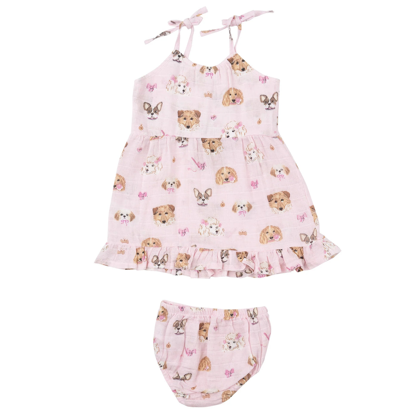 ANGEL DEAR PRETTY PUPPY FACES TWIRLY TANK DRESS & DIAPER COVER