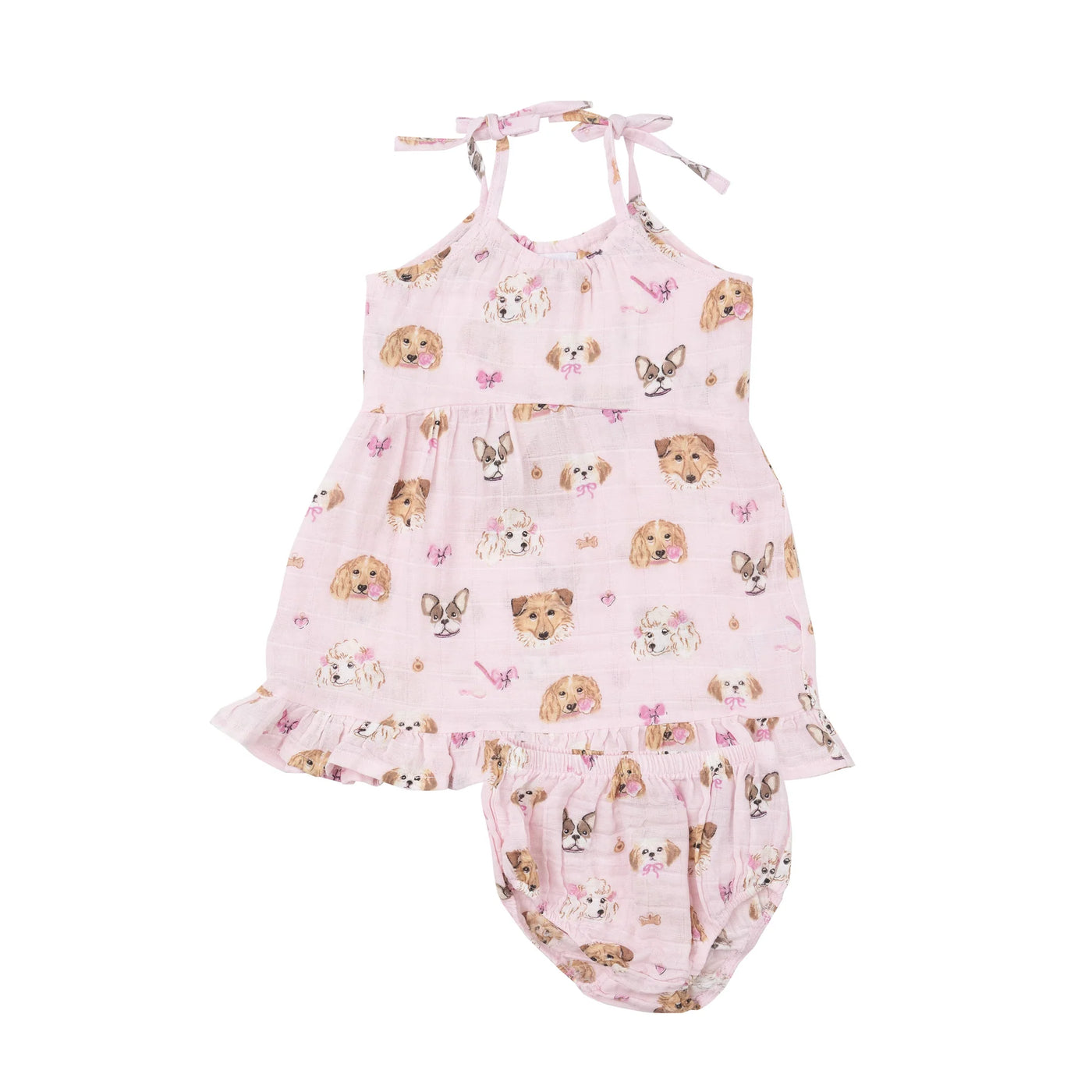 ANGEL DEAR PRETTY PUPPY FACES TWIRLY TANK DRESS & DIAPER COVER