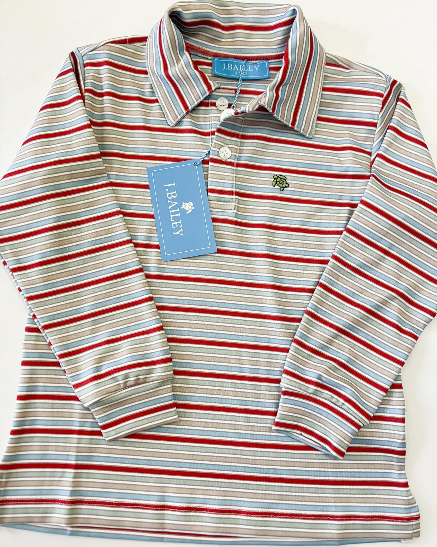 Striped LS Performance Polo