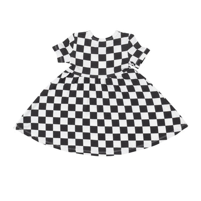 ANGEL DEAR CHECKERBOARD TWIRLY S/S DRESS