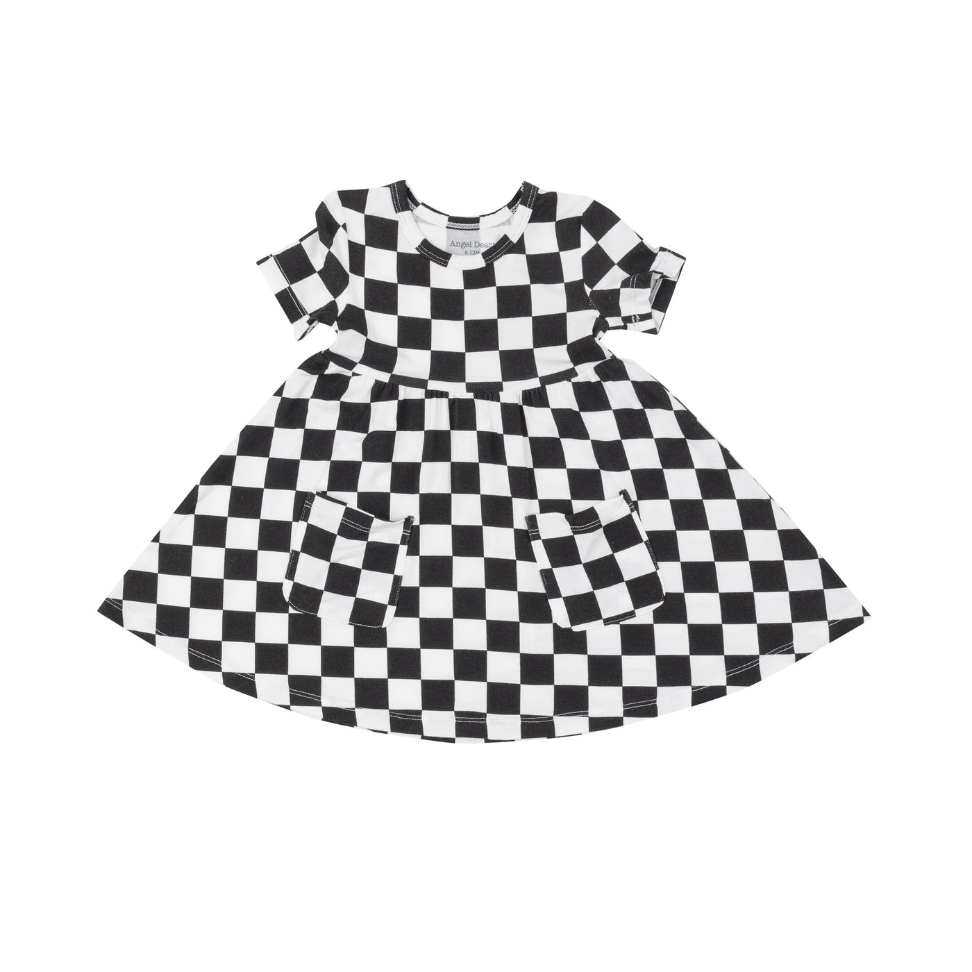 ANGEL DEAR CHECKERBOARD TWIRLY S/S DRESS