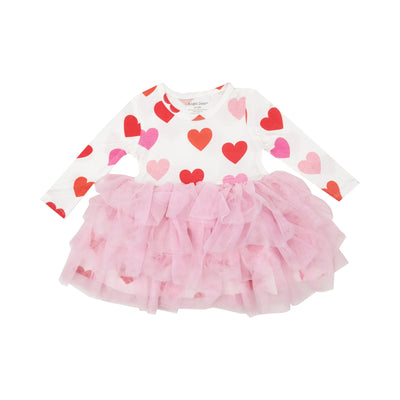 HEARTS TWIRLY L/S TUTU DRESS