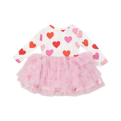 HEARTS TWIRLY L/S TUTU DRESS