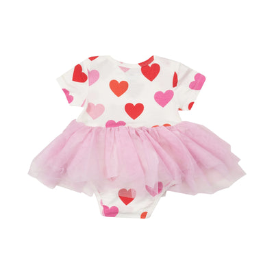 HEARTS TWIRLY S/S TUTU BODYSUIT DRESS