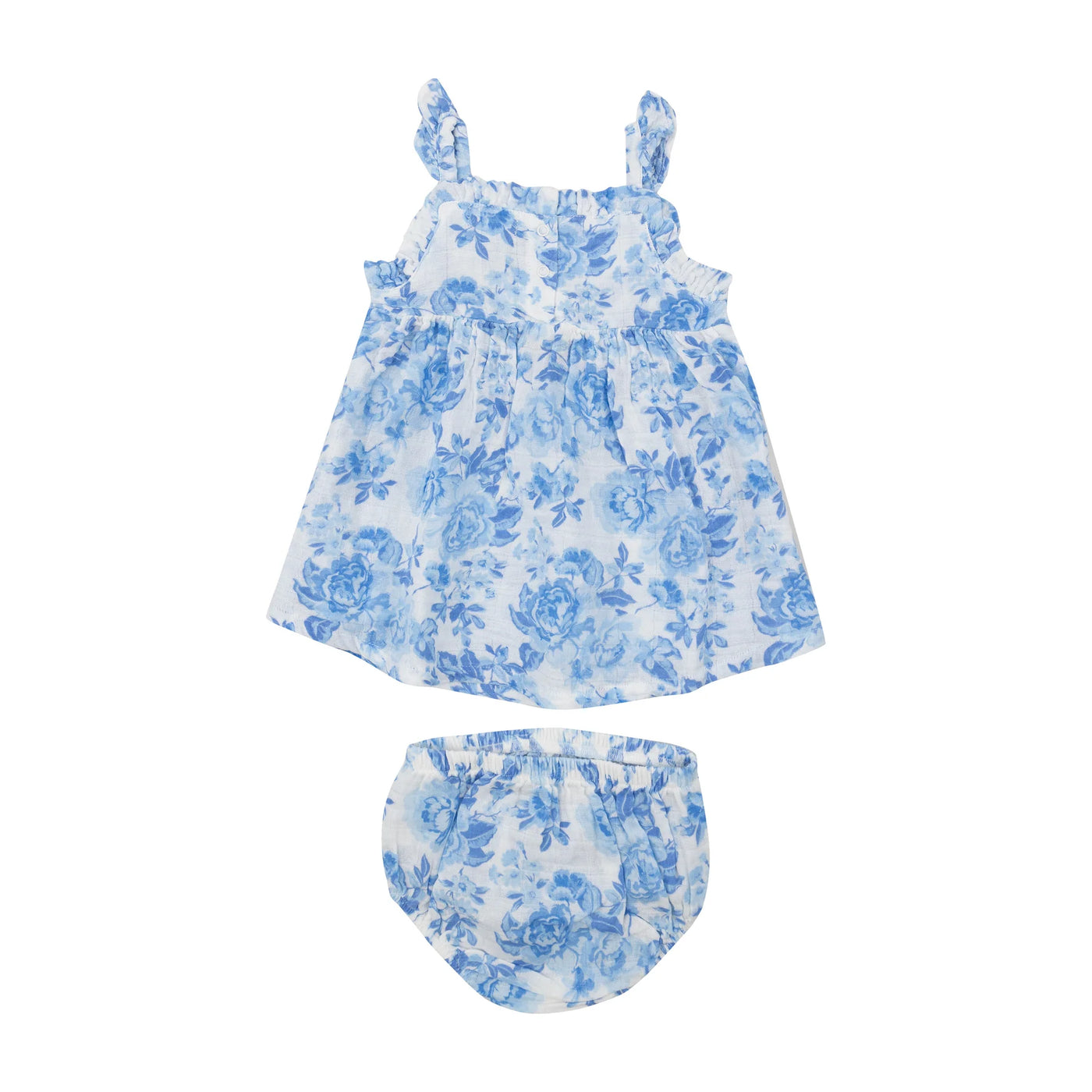 ANGEL DEAR ROSES IN BLUE PAPERBAG RUFFLE SUNDRESS