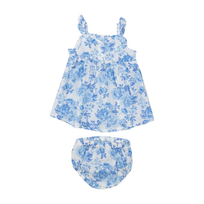 ANGEL DEAR ROSES IN BLUE PAPERBAG RUFFLE SUNDRESS