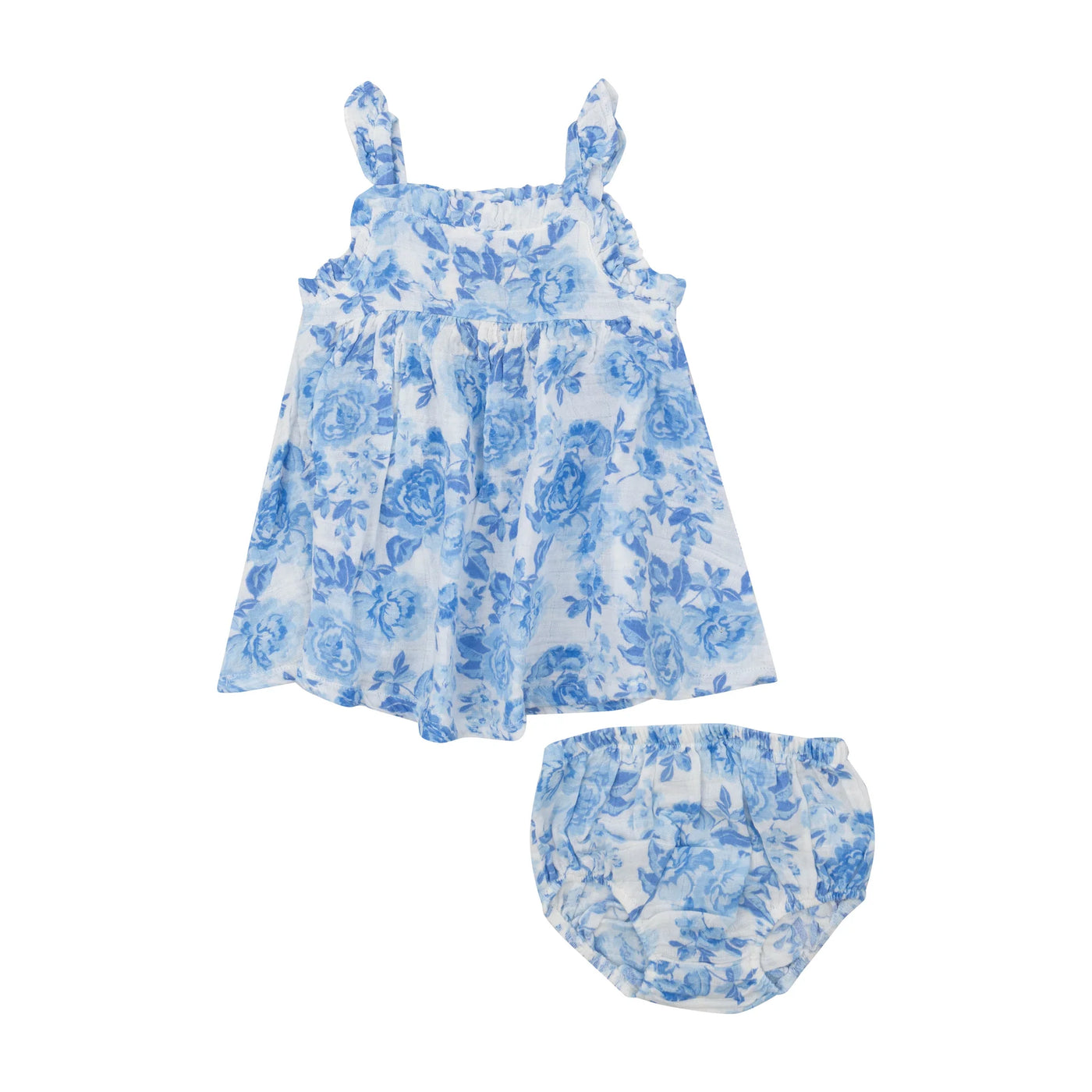 ANGEL DEAR ROSES IN BLUE PAPERBAG RUFFLE SUNDRESS