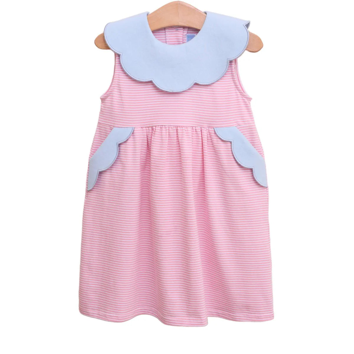 Penelope Dress- Light Pink Stripe/Light Blue