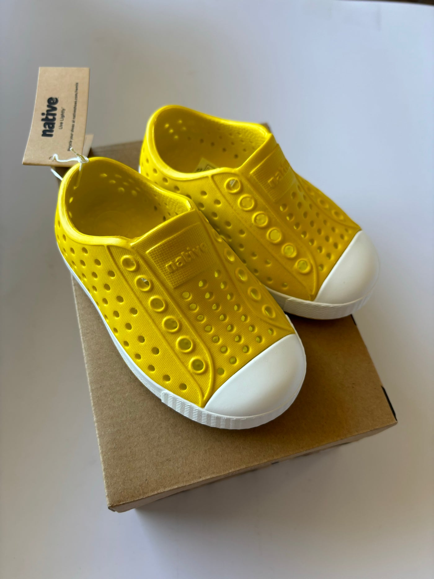 Native Shoes Jefferson Slip-on Sneakers - Crayon Yellow/Shell White