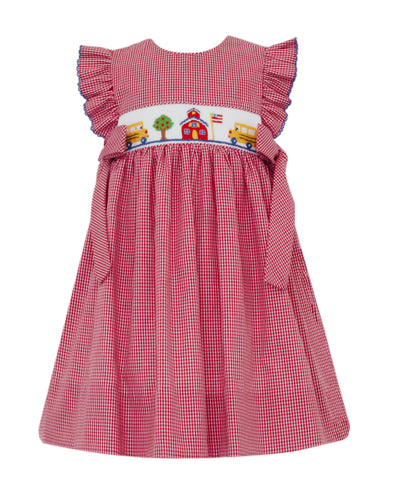 Back To School Red Gingham Dress W/ Side Bows