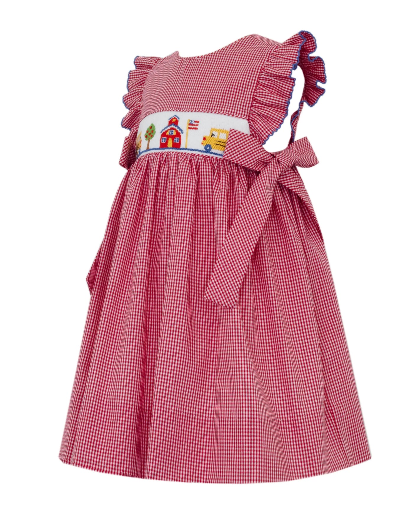 Back To School Red Gingham Dress W/ Side Bows