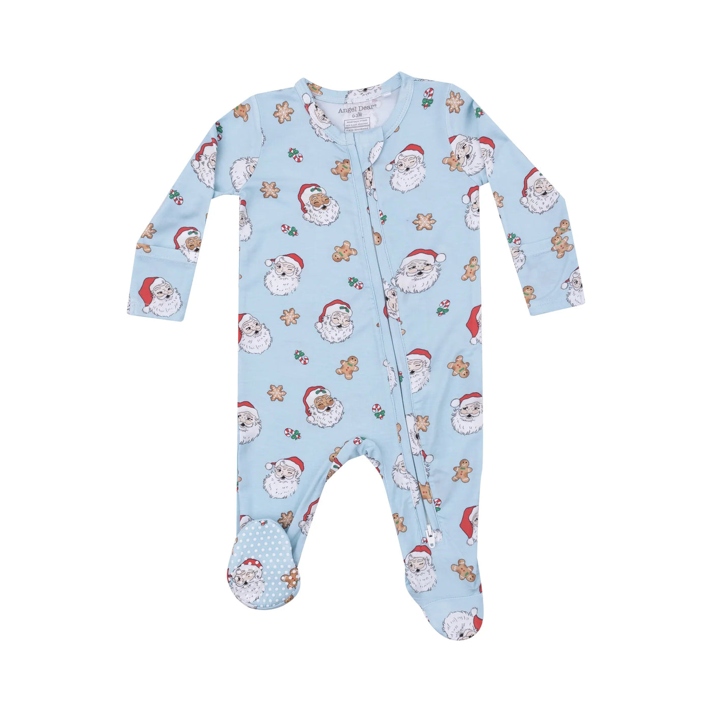 Vintage Santas Blue - 2 Way Zipper Footie