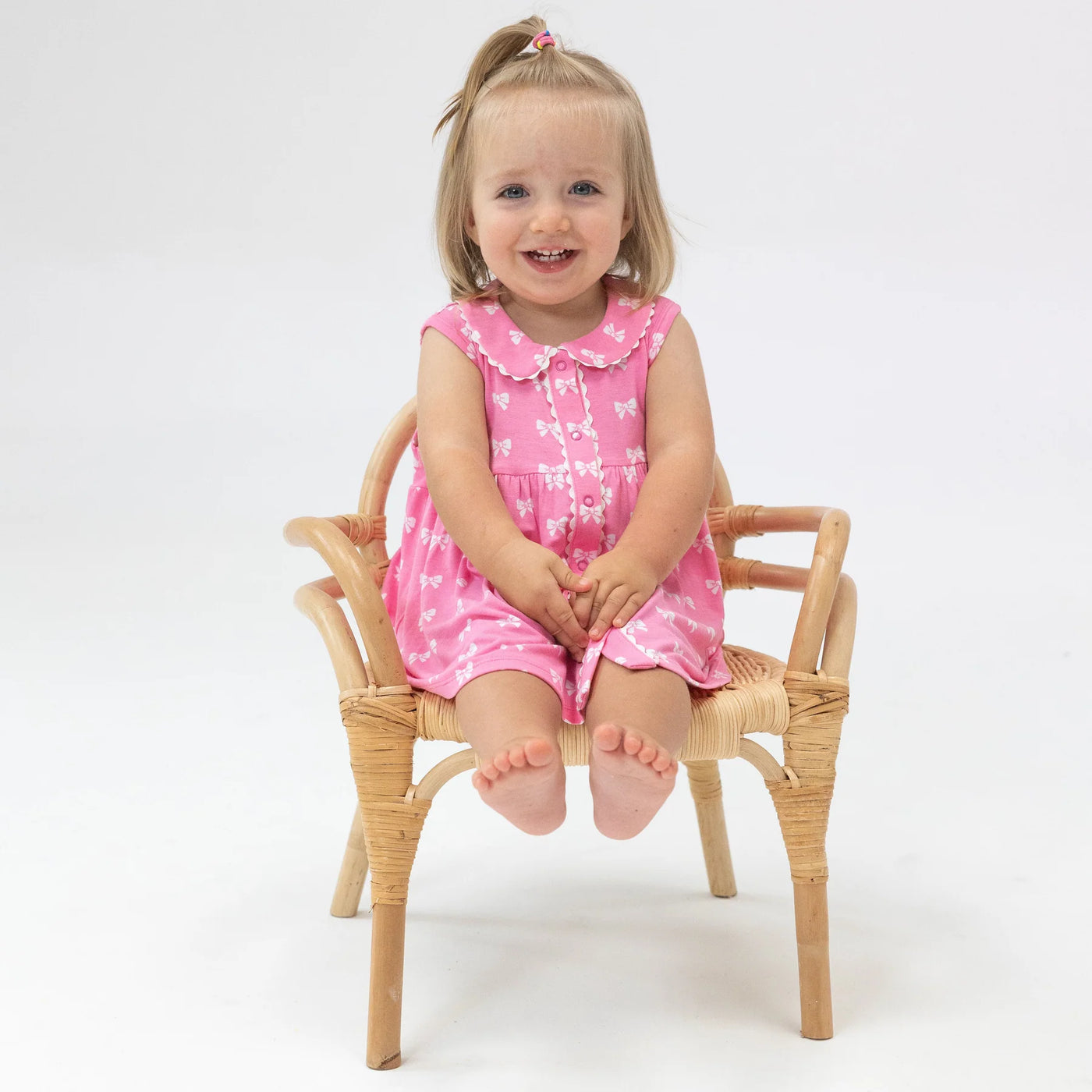 The Jill- Peter Pan Button Front Dress W/ Ric Rac Trim And Dc
