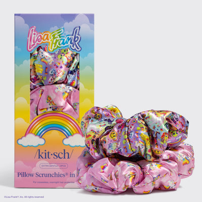 Lisa Frank X Kitsch Pillow Scrunchies® in Satin in the Fantastic World of Lisa Frank