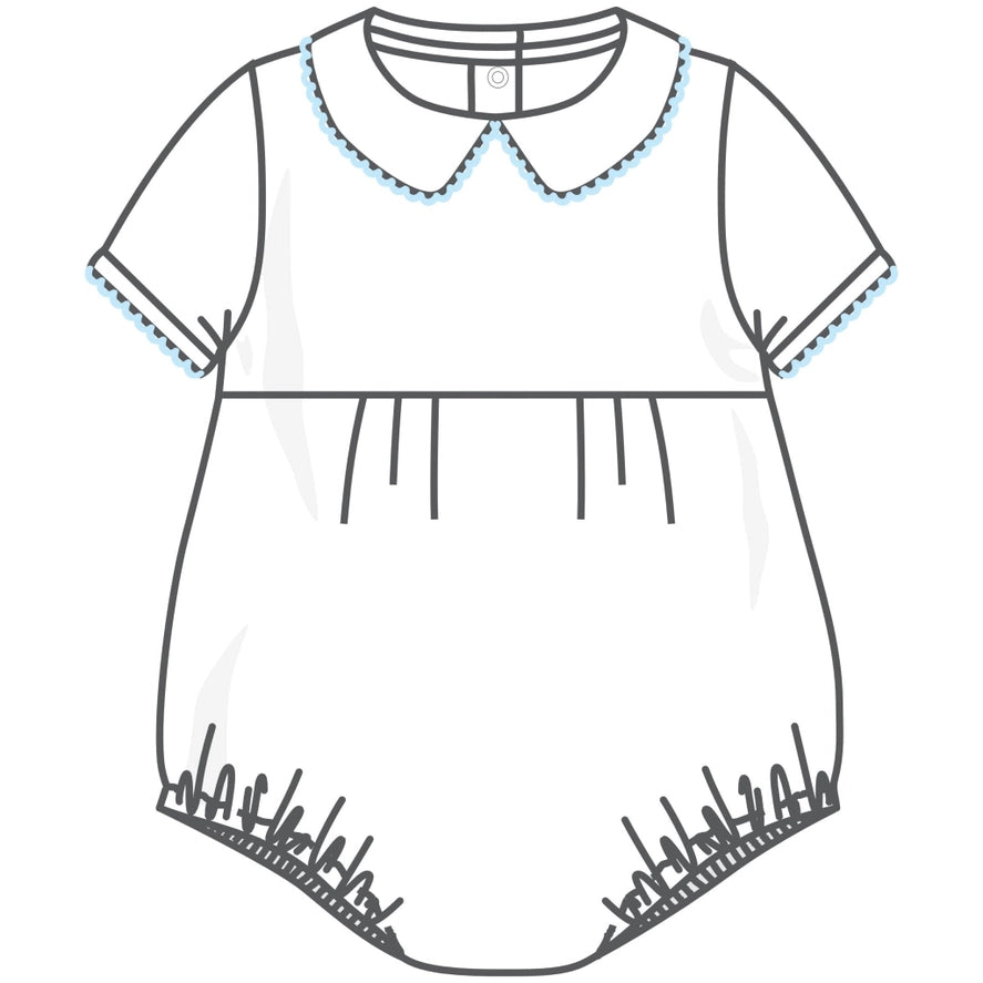 Essentials Solid Collared Bubble - White Blue