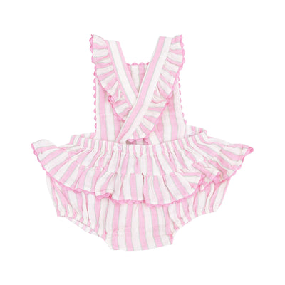 Candy Stripe Ric-Rac Ruffle Sunsuit