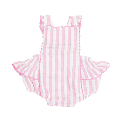 Candy Stripe Ric-Rac Ruffle Sunsuit