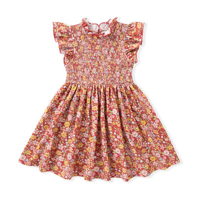 SMOCK FLUTTER DRESS