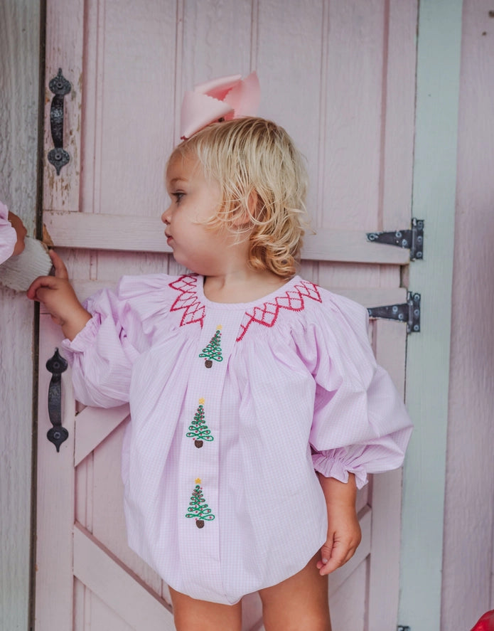 Pink Gingham Trees Bubble