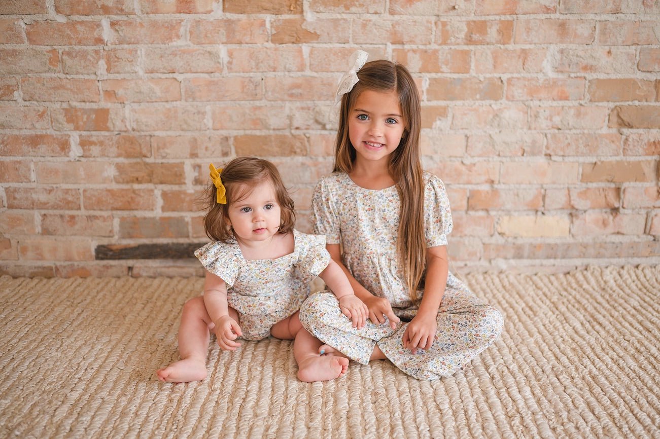 Puff Leggy Romper in Dreamy Meadows