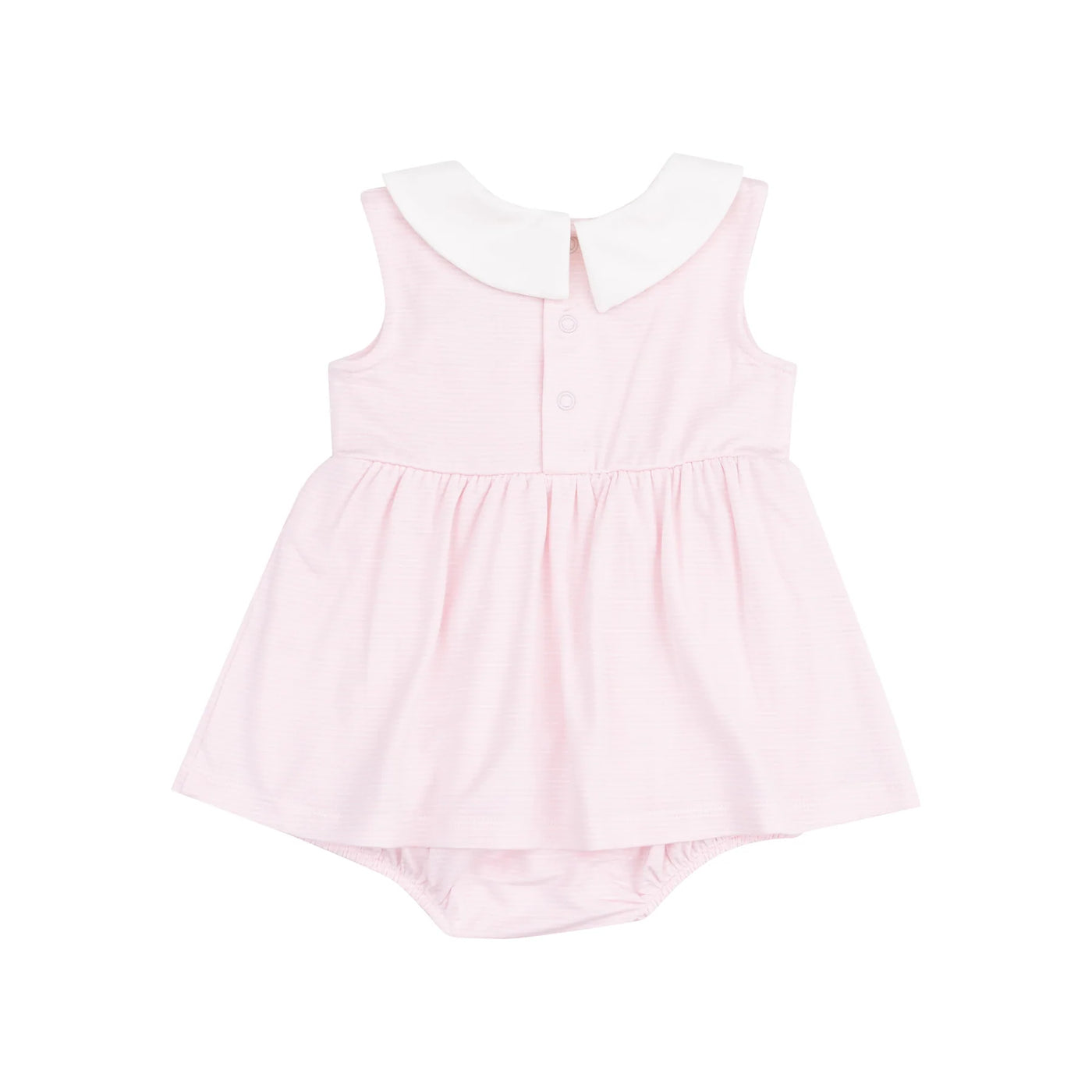 Stripe Classic Pink Peter Pan Collar Bubble W/ Skirt