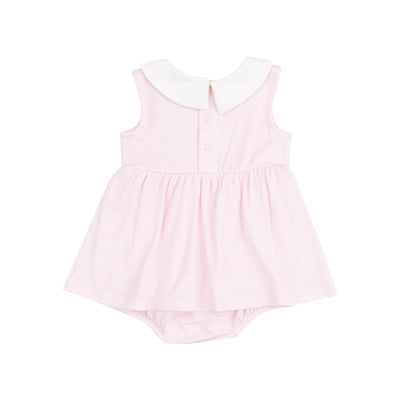 Stripe Classic Pink Peter Pan Collar Bubble W/ Skirt
