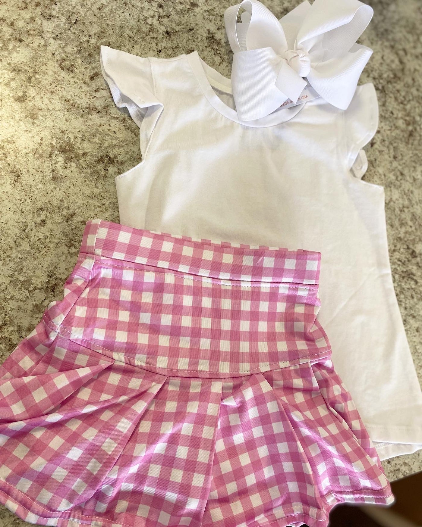 Tennis Skort - Gingham Pink