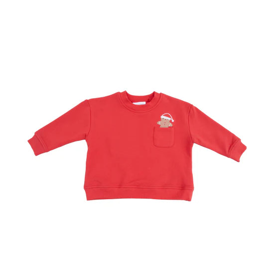 Gingerbread Drop Sleeve Sweatshirt with Rib Cuffs + Pocket