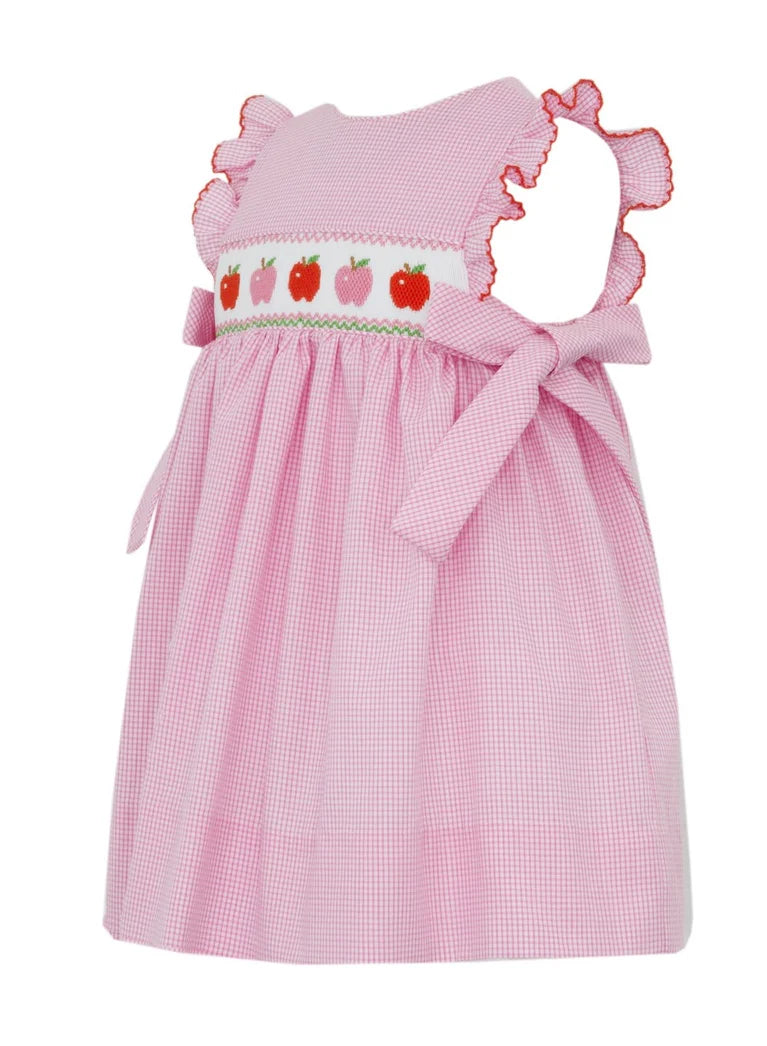 PINK & RED APPLES - Pink Gingham Dress w/ Side Bows