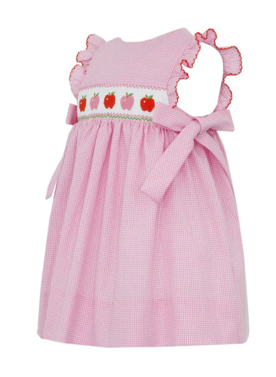 PINK & RED APPLES - Pink Gingham Dress w/ Side Bows