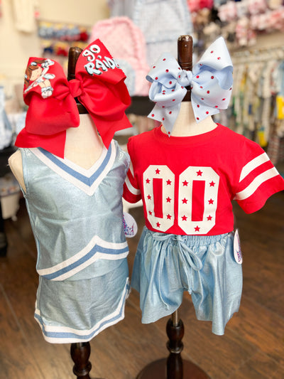 Glitter Double 00 Stars Boxy T Red Game Day