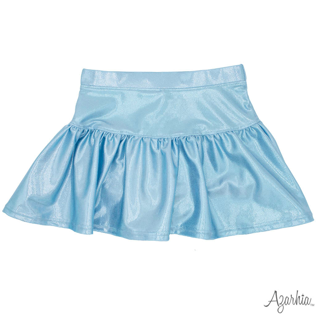 Gathered Skort in Light Blue Shimmer