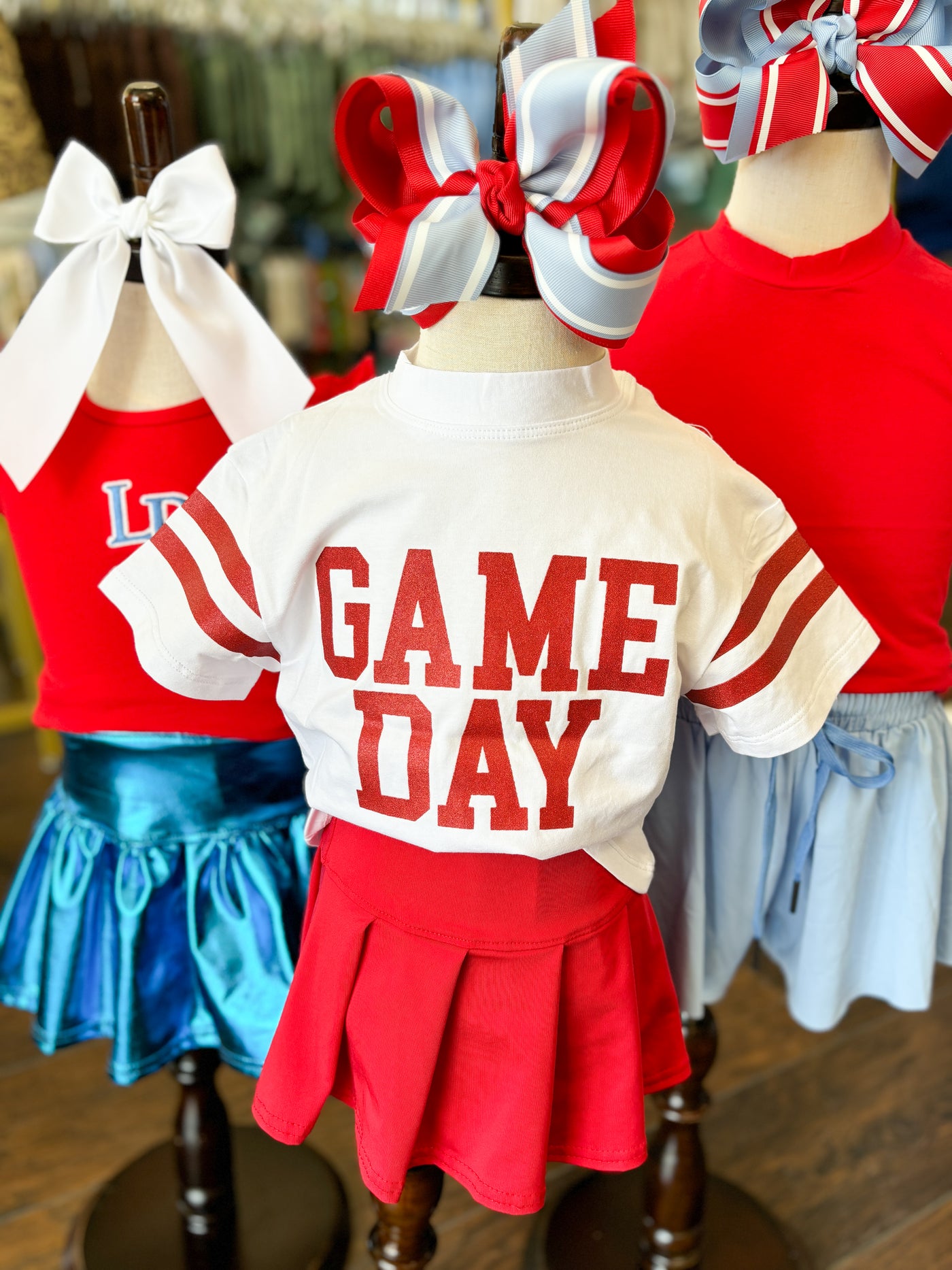 GAME DAY Glitter Boxy T - Red