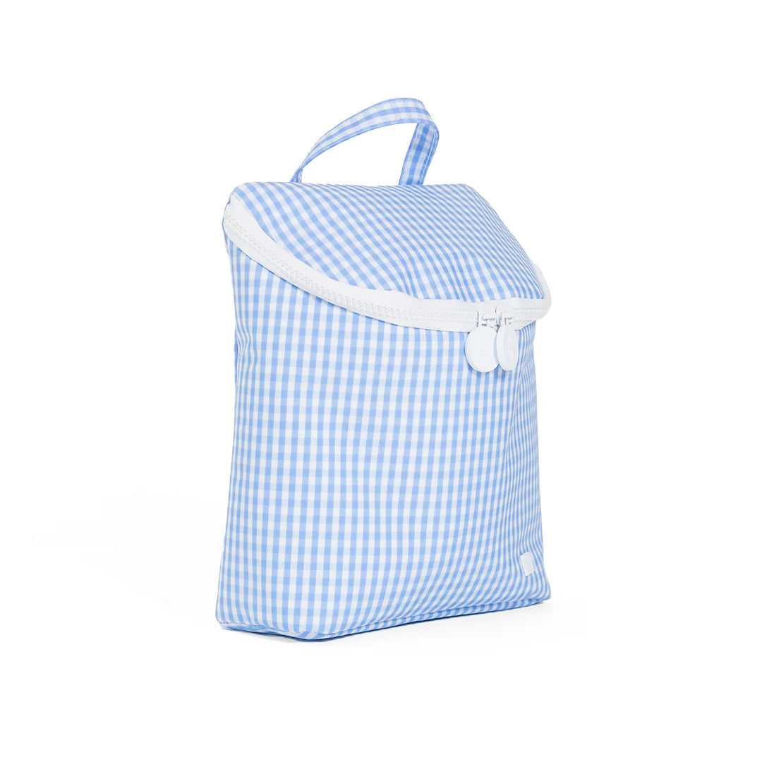 TRVL TAKE AWAY INSULATED LUNCH BAG - GINGHAM SKY