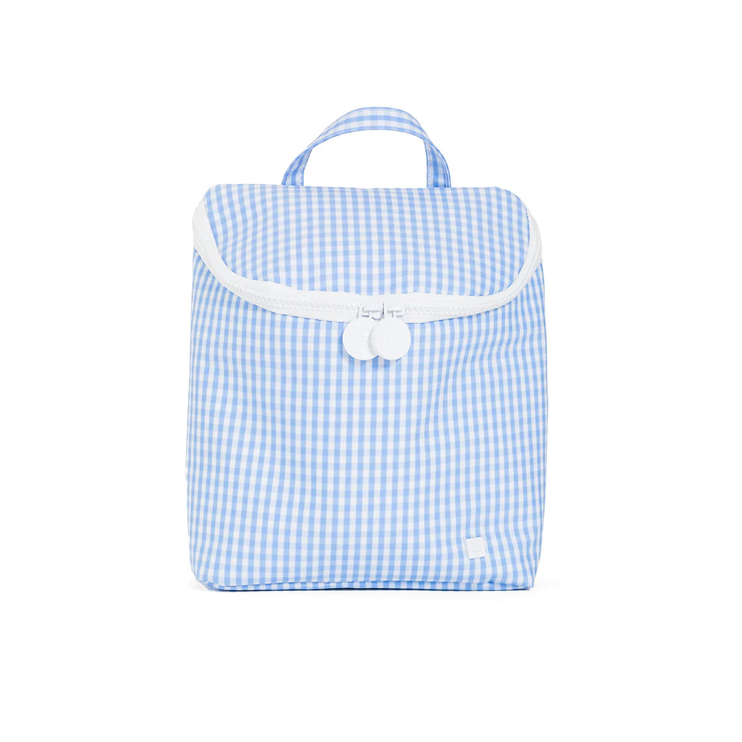 TRVL TAKE AWAY INSULATED LUNCH BAG - GINGHAM SKY