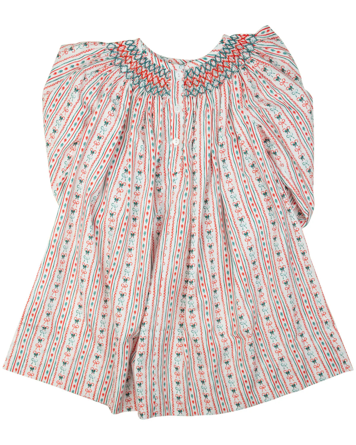 Vintage Candy Cane Smocked Dress