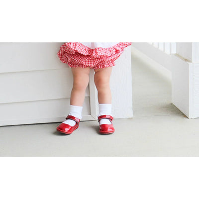 Cara Scalloped Mary Jane (Baby) Patent Red