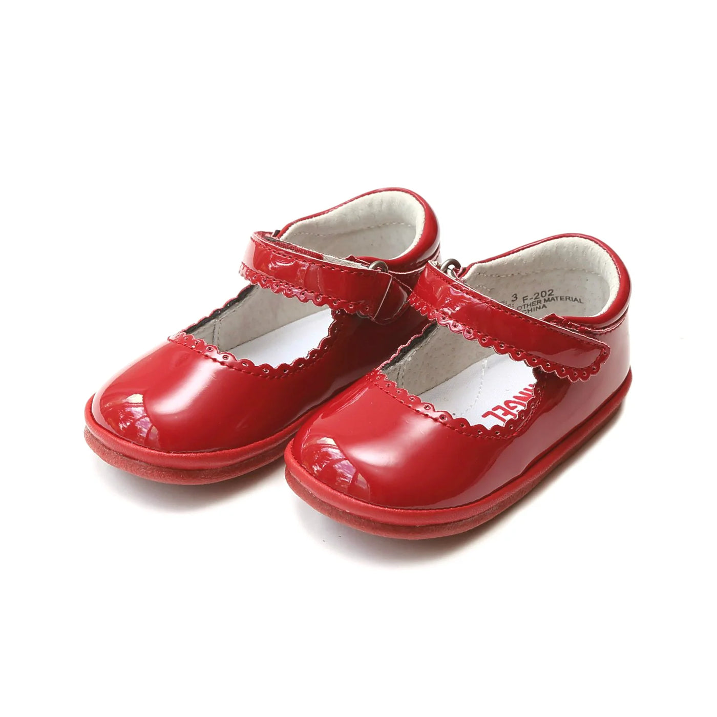 Cara Scalloped Mary Jane (Baby) Patent Red