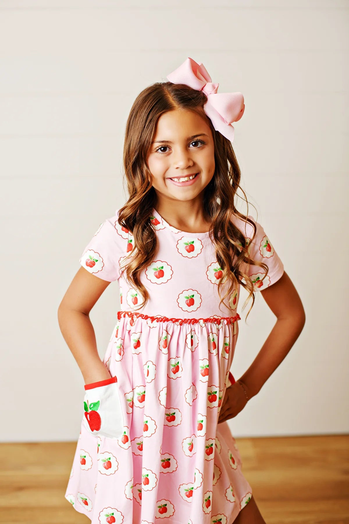 Swoon Kids Back to School Apple Pocket Dress