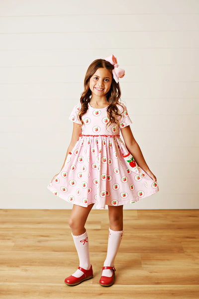 Swoon Kids Back to School Apple Pocket Dress