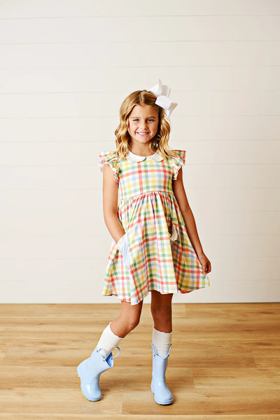 Swoon Kids Back to School Plaid Proper Dress