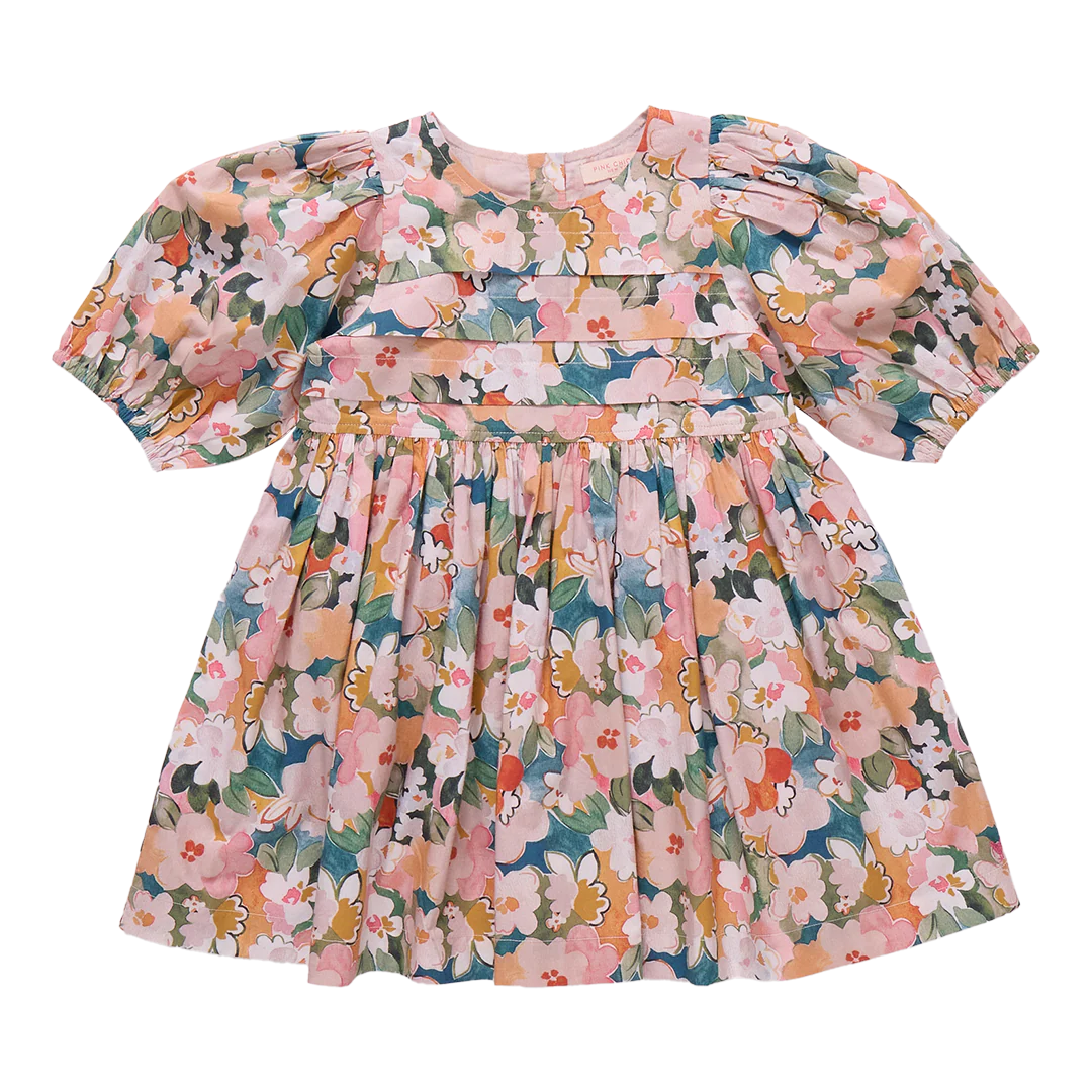 Girls Evelyn Dress - Watercolor Floral