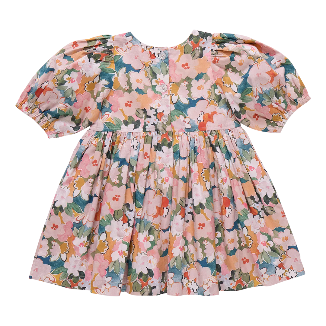 Girls Evelyn Dress - Watercolor Floral