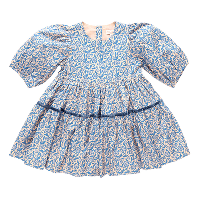 Blue Climbing Floral Girls Maribelle Dress