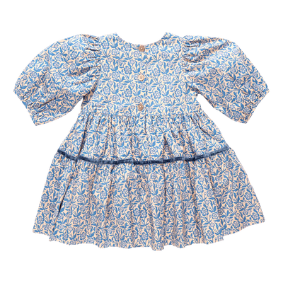 Blue Climbing Floral Girls Maribelle Dress
