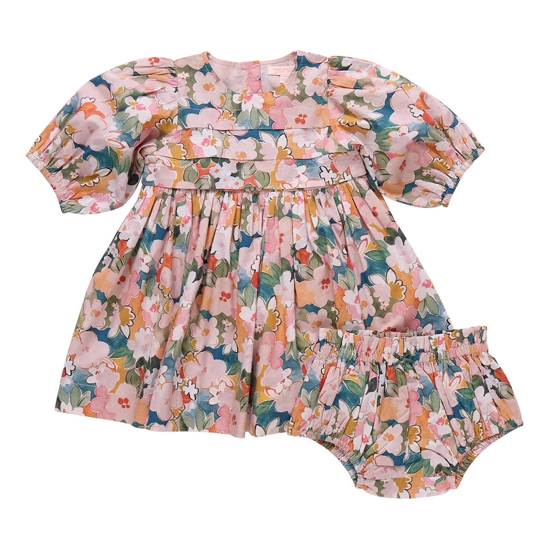 Baby Girls Evelyn Dress Set - Watercolor Floral