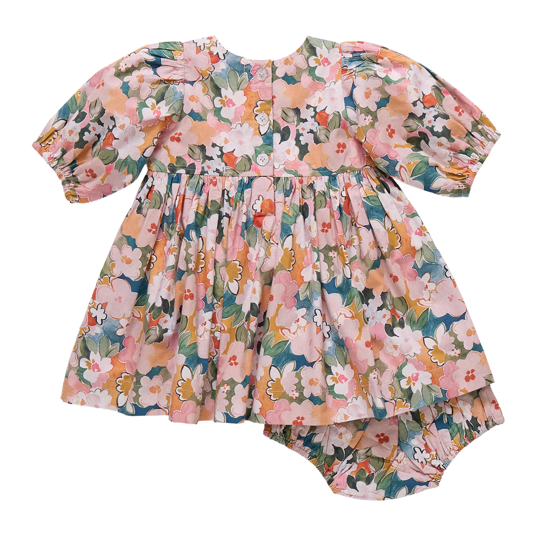 Baby Girls Evelyn Dress Set - Watercolor Floral